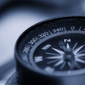 A photo of a compass